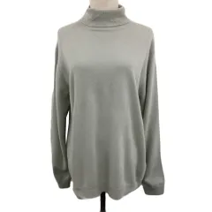 B&Y ユナイテッドアローズ BEAUTY&YOUTH ビューティー&ユース セーター ニット プルオーバー タートルネック 無地 カシミヤ 長袖 XL グレー 緑 グリーン