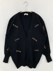 ROGICA カーディガン/ボレロ M ブラック ウール・ニット ブランドロゴ 刺繍 ミドル丈 長袖
