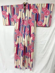 匿名配送　レディース　浴衣　花柄　黄色　ピンク　青　F　フリーサイズ　H4