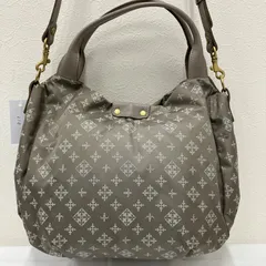 318　russet　ラシット　トートバッグ　 3way　ショルダーバッグ　グレー系　 モノグラム　総柄　ナイロン　レザー　 バッグインポーチ　レディース