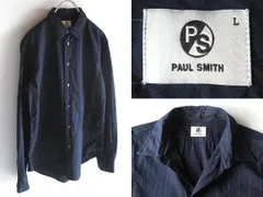 PS Paul Smith ポールスミス コットン 掠れ フェードストライプ シャツ L ダークネイビー ジョイックスコーポレーション 正規