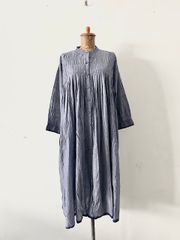 美品 Honnete リネンギャザードレス（紺） - メルカリ