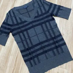Burberry London バーバリー サマーニット サイズ1 チェック 【シミ有】A020412 S