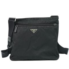 4077 美品 PRADA プラダ ショルダーバッグ 三角ロゴ 白タグ ブラック