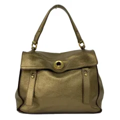 YvesSaintLaurent rivegauche (YSL)(イヴサンローランリヴゴーシュ) ハンドバッグ ミューズトゥ 197149 ゴールド レザー
