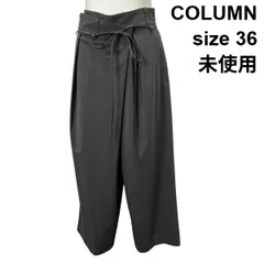 ◇ 未使用 コラム COLUMN ワイドパンツ ボトムス グレー 毛混 36 S～M 7号～9号 レディース S6C002