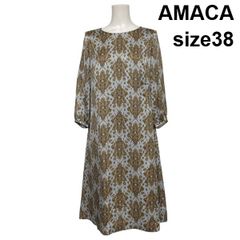 ◇極美品◇3万◇アマカ◇ブロック幾何学プリントワンピース◇シフォン