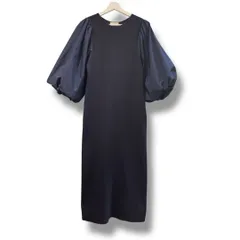 タグ付き 未使用品 UNITED ARROWS ユナイテッド アローズ コンビニットワンピース ネイビー 紺色 サイズFREE 定価¥22000 ボリュームスリーブ ロングワンピース レディース 春 ゴーゴー古着マルイ北千住店NO.草3465