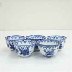 江戸時代(19世紀初頭) 南京焼 青花牡丹文茶碗 箱入り6客 - メルカリ