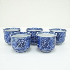 煎茶道具 染付 柘榴文 煎茶碗 六客 在銘 V R6774 - メルカリ