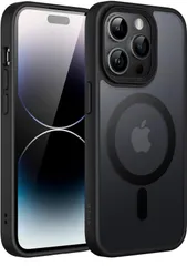 ★JETech iPhone14ProMax 6.7インチ用 (14 Pro Max) マグネット ケース MagSafeに対応 半透明のマット背面 薄型 耐衝撃 カバー (ブラック)