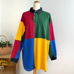 希少・英国製】ヴィンテージ ラガーシャツ クレイジーパターン L相当
