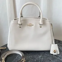 【喫煙臭あり】COACH ショルダーバッグ ホワイト 2way レザー F34835