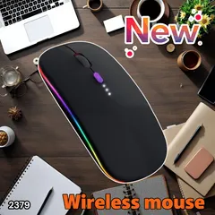 #2379 ワイヤレス マウス ブラック 充電式 Bluetooth 無線 静音 薄型 USB ブルートゥース 5.2 左右対称 ※北海道、沖縄本島、沖縄の離島、その他離島へは別途配送料有り