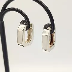 【美品】スクエアフープピアス　SILVER　シルバー925　4.3g