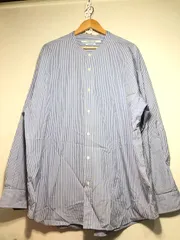 703020 JOURNAL STANDARD TRISECT2 The FAT Shirt THOMAS MASON 長袖 スタンドカラー ストライプ シャツ L ジャーナルスタンダード
