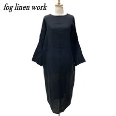 fog linen work フォグリネンワーク 長袖ロングワンピース リネン BLK/ブラック