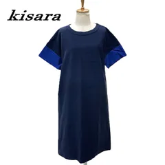 kisara キサラ 中川政七商店 半袖ボタンシャツワンピース コットン NVY/ネイビーのサムネイル