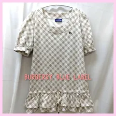 BURBERRY BLUE LABEL トップス 半袖シャツ 38 ノバチェック フリルシャツ レディース バーバリーブルーレーベル