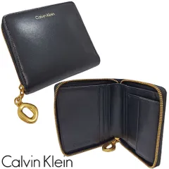 【新品】カルバンクライン  財布 レザー財布 ミニ財布 ラウンドZIP ユニセックス ブラック プレゼント CalvinKlein LV04F1044G UBI LV04F1044GUBI 無料ラッピング可