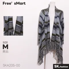 美品 Free'sMart トップス カーディガン　長袖　ニット　総柄　フリンジのサムネイル