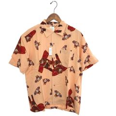 実寸L相当】カールヘルム コアラ 総柄 ワッペン 開襟 半袖シャツ