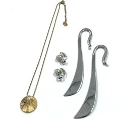 Christian Dior 貝殻ネックレス スワロフスキー イヤリング ミキモト ブックマーカー セット 【NK197】