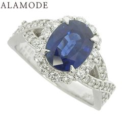 S2.688/D0.59 サファイア ダイヤモンド リング Pt900プラチナ リング・指輪 アクセサリー ジュエリー 12(52)号 シルバー銀 ブルー青 レディース 40802153597【中古】【アラモード】