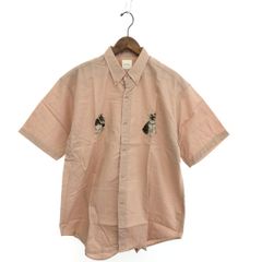 実寸L相当】カールヘルム コアラ 総柄 ワッペン 開襟 半袖シャツ
