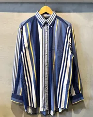 90‘s Nautica-L/S shirt-(size M) ノーティカ ストライプシャツ 古着シャツ