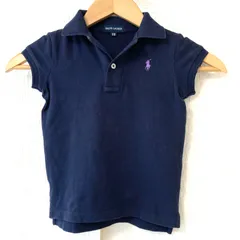子ども用◎  (^w^)b RALPH LAUREN ラルフローレン ハーフボタン 半袖 ポロシャツ コットン ストレッチ ロゴ刺繍 お洒落 上質 上品 春夏 GOLF ゴルフ ネイビー キッズ ジュニア サイズ110