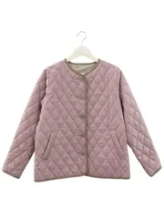 スタディオクリップ Studio Clip 中綿ブルゾン ジャケット ノーカラー リバーシブル 2WAY L ピンク グレー アウター 上着