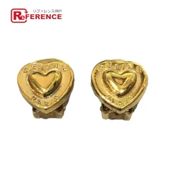 CELINE セリーヌ イヤリング ロゴ ハート メタル ゴールド