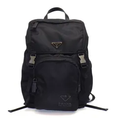 プラダ PRADA バックパック・リュック Re-Nylon xサフィアーノレザー バックパック 2VZ135 ブラック リサイクルポリアミド レザー 【中古】
