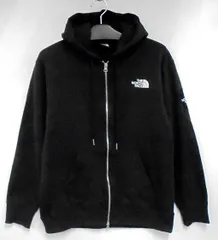 26g-218x【中古】THE NORTH FACE ﾉｰｽﾌｪｲｽ　ｽｸｴｱ ﾛｺﾞ ﾌﾙｼﾞｯﾌﾟ　NT12335　ﾌﾞﾗｯｸ/Lｻｲｽﾞ　ﾌｰﾃﾞｨｰ　ﾊﾟｰｶｰ