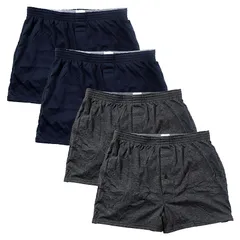 【新品】 [ショップエスト] ニットトランクス 4枚セット 6枚セット 無地 ボタン付き 前開き メンズ (L, 4枚セット) 0