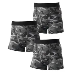 【新品】 [ニッセン] ボクサーパンツ メンズ 迷彩柄ストレッチ前開き３枚組 黒系3枚組 LL 0