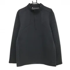 【美品】アンダーアーマー 長袖ハイネックシャツ 黒×グレー系 身頃ピンドット風 コールドギア  メンズ XL ゴルフウェア UNDER ARMOUR