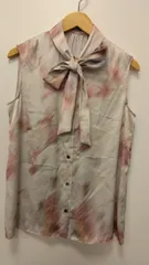 M02　セオリーリュクス　Theoryluxe　ポリエステル100%　手洗いOK　Mサイズ　ノースリーブ　ボウタイブラウス　セレモニーやカジュアルダウンにマルチに使える