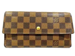 ヴィトン N61215 TS0031 三つ折り 長財布 ■ ダミエ ポレトトレゾール インターナショナル  LOUIS VUITTON カード8枚収納 レディース □8B