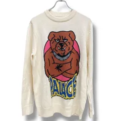 PALACE 20AW BULLDOG KNIT Lサイズ ホワイト アイボリーのサムネイル