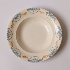 フランスアンティーク 深皿 スーププレート ロンウィ Longwy Toul A