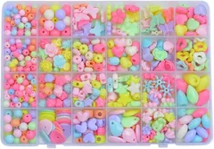 lulubelle ビーズ DIY ブレスレット 手作りキット ネックレス 紐通し カラフル カチューシャ 24種類 収納ケース付き (タイプC,  写真通り)