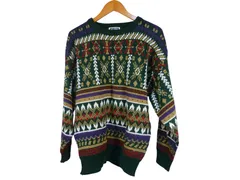 k05251031110　BEST MADE　Lサイズ　緑×白×赤×ベージュ×紫　　トップス　ニットorセーター　秋冬