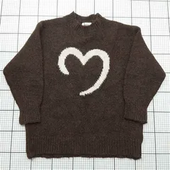 ◇ Θ メルロ MERLOT MRTIG245026 ハート柄ニットセーター ブラウン系 レディース E  【1602130014255】のサムネイル