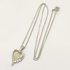 【美品】ムーンストーンハートデザインネックレス　SILVER　シルバー925　3.7g