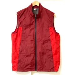 (^w^)b FIRST DOWN ファーストダウン  ジップアップ ベスト ジャケット アウトドア キャンプ 登山 BBQ アクティブ ハイキング 釣り スポーツ 防寒 レッド メンズ サイズ Lのサムネイル