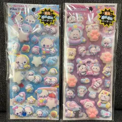 正規品 ぷくぷくあわわちゃん ＆ もちもちぱんだ 光るピカぷにシール 2点セット　あわわちゃん　ぷにぷにシール カミオジャパン