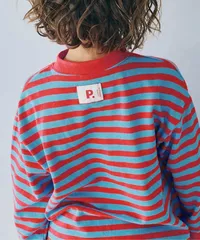 先染めボーダー長袖Tシャツ　ブルー　p.premier P206016