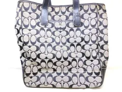 コーチ ■ トートバッグ 7069 ブラック系 キャンバス×レザー シグネチャー COACH □ 8B